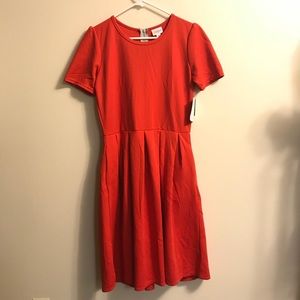Red Lularoe Amelia dress (has pockets!)